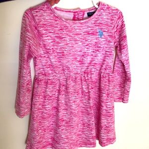 Pink/White Long Sleeve Dress